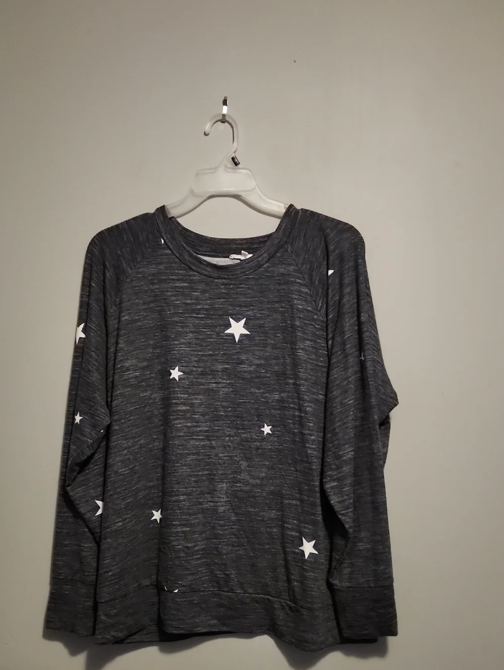 Maurices Charcoal Gray Star Print Pullover Sweatshirt